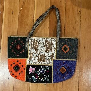 Original Fendi Multicolor Patchwork Tote beads sparkles purse